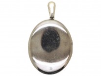 Victorian Silver Oval Locket With Overlap Detail