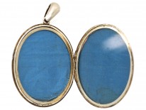 Victorian Silver Oval Locket With Overlap Detail