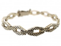 Silver ​& Niello Chequerboard Design Bracelet