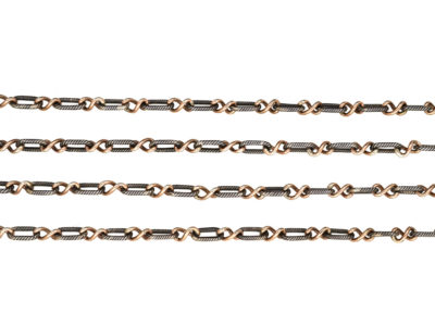 Edwardian Silver, Gold ​& Niello Chain