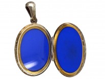 Victorian Silver Oval Locket With Ivy Leaf Detail