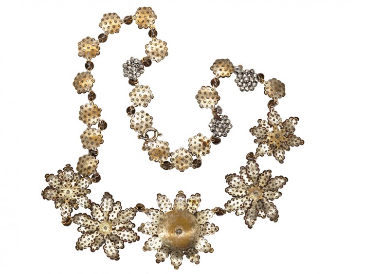 Georgian Cut Steel Flowers Necklace