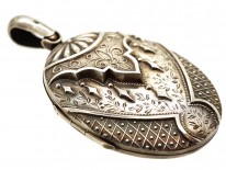 Victorian Silver Locket With Layered Detail
