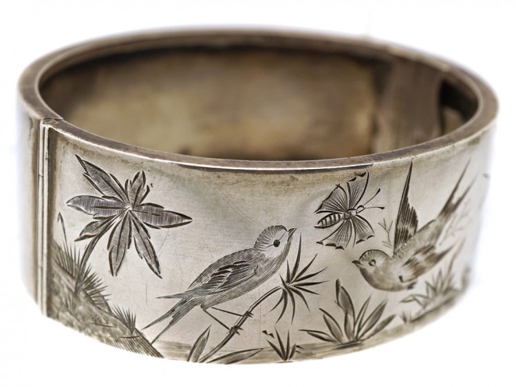 Victorian Silver Swallow Design Bangle