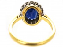 Sapphire ​& Diamond Oval Cluster Ring