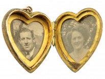 Edwardian 9ct Back ​& Front Heart Locket With Swallow Motif