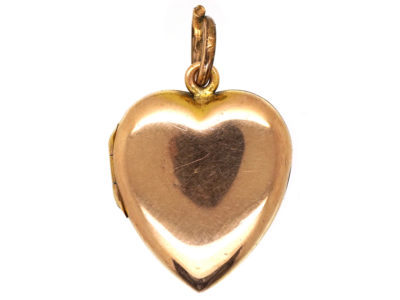 Edwardian Plain 9ct Back ​& Front Gold Heart Locket