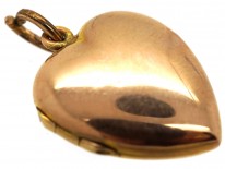 Edwardian Plain 9ct Back ​& Front Gold Heart Locket