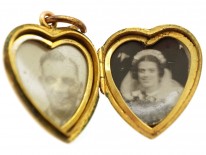 Edwardian Plain 9ct Back ​& Front Gold Heart Locket