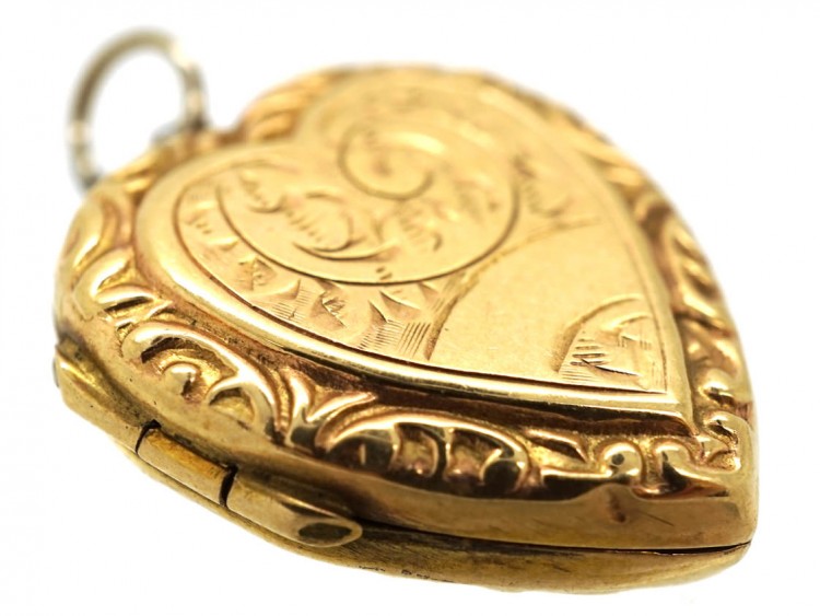 Edwardian 9ct Back ​& Front Heart Shaped Locket