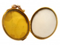 Edwardian 9ct Gold Round Locket With Buckle Motif