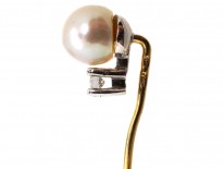 Pearl ​& Diamond Tie Pin
