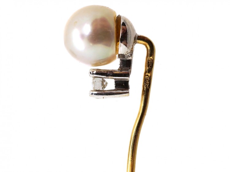Pearl ​& Diamond Tie Pin