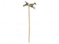 Edwardian Diamond Set Stick Pin of a Galloping Horse