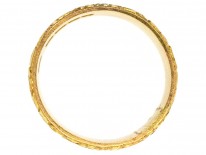 18ct Gold Wedding Band with Ivy Leaf Decoration