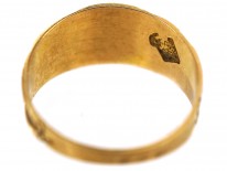 Victorian 18ct Gold Wedding Band with 'I Cling To Thee' Within Oak ​& Ivy Leaves