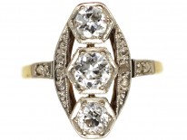 Art Deco Three Stone Diamond Ring