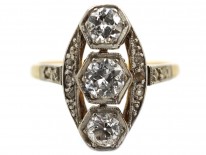 Art Deco Three Stone Diamond Ring