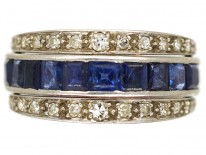 Art Deco Platinum, Ruby, Sapphire ​& Diamond Flipover Ring