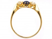 Edwardian Sapphire ​& Diamond Three Stone Ring