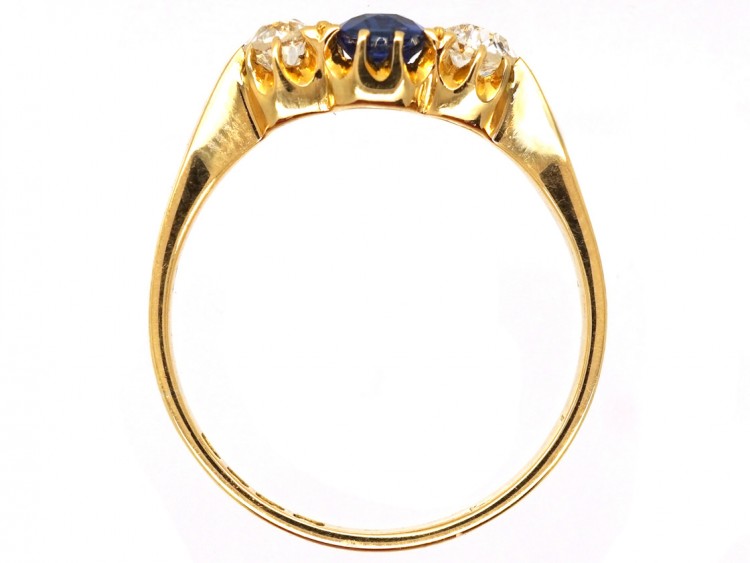 Edwardian Sapphire ​& Diamond Three Stone Ring