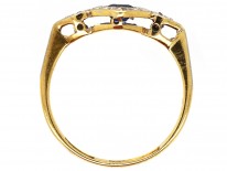 Art Deco 18ct Gold ​& Platinum, Sapphire ​& Diamond Ring