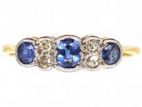 Edwardian 18ct Gold ​& Platinum, Sapphire ​& Diamond Ring