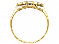 Edwardian 18ct Gold ​& Platinum, Sapphire ​& Diamond Ring
