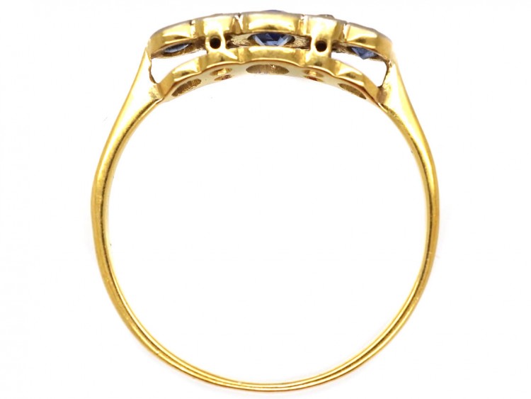 Edwardian 18ct Gold ​& Platinum, Sapphire ​& Diamond Ring
