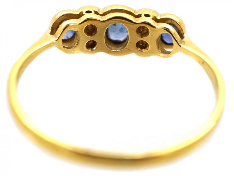 Edwardian 18ct Gold ​& Platinum, Sapphire ​& Diamond Ring