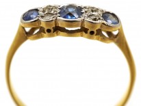 Edwardian 18ct Gold ​& Platinum, Sapphire ​& Diamond Ring