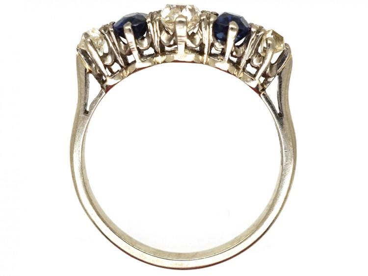 18ct White Gold, Sapphire ​& Diamond Five Stone Ring