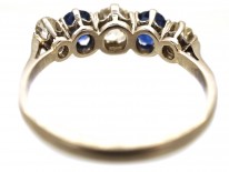 18ct White Gold, Sapphire ​& Diamond Five Stone Ring