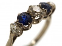 18ct White Gold, Sapphire ​& Diamond Five Stone Ring