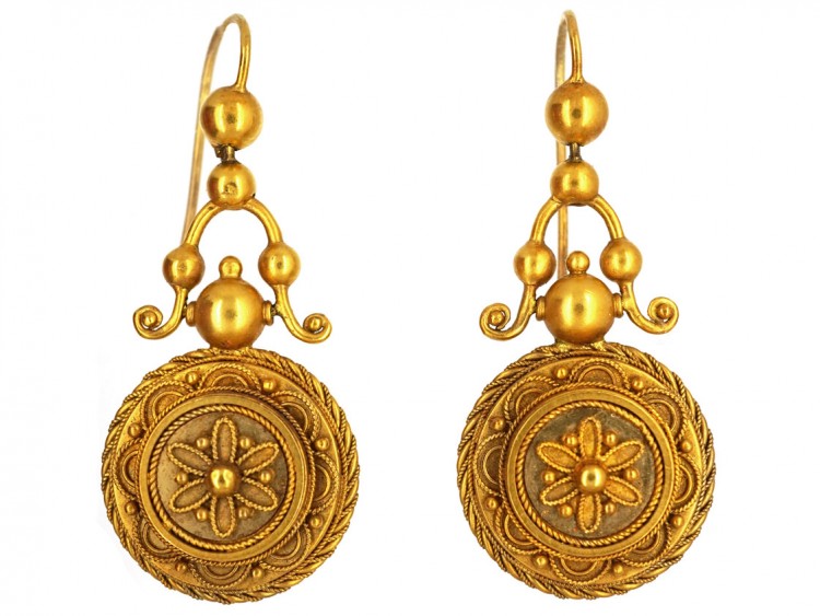 Victorian 15ct Gold Brooch ​& Earrings Set in Original Case