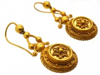 Victorian 15ct Gold Brooch ​& Earrings Set in Original Case
