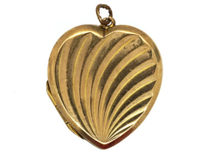 9ct Gold Back ​& Front Heart Locket with Swirl Design