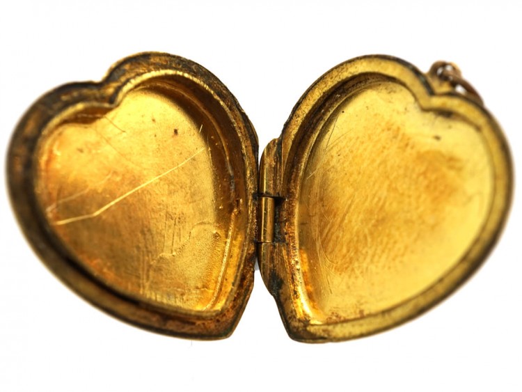 9ct Gold Back ​& Front Heart Locket with Swirl Design