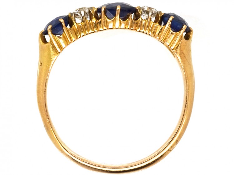 Edwardian Five Stone Sapphire & Diamond Ring