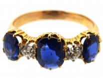 Edwardian Five Stone Sapphire & Diamond Ring