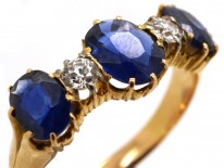 Edwardian Five Stone Sapphire & Diamond Ring