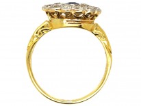 Edwardian Large Diamond & Sapphire Cluster Ring