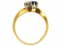 Art Nouveau Sapphire & Diamond Twist Ring