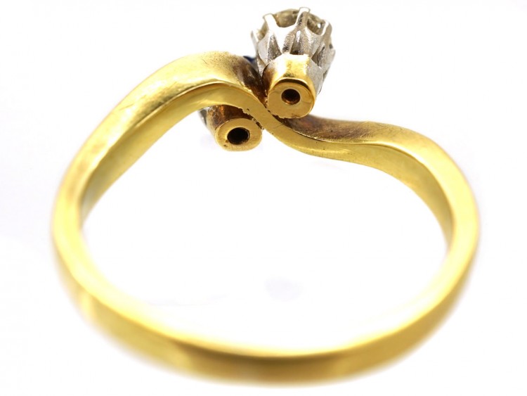 Art Nouveau Sapphire & Diamond Twist Ring
