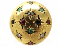 Multi Gem 18ct Gold Retro Ring