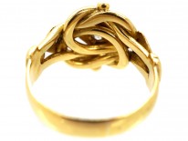 18ct Gold Large Victorian Diamond Set Knot Ring