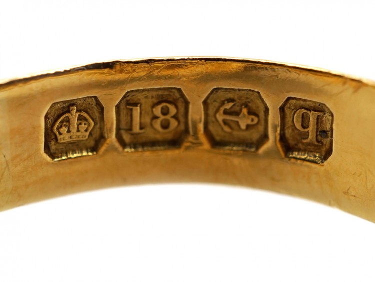 18ct Gold Large Victorian Diamond Set Knot Ring