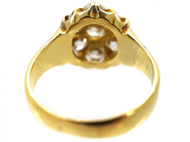 Victorian 18ct Gold Diamond Cluster Ring