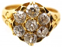 Victorian 18ct Gold Diamond Cluster Ring