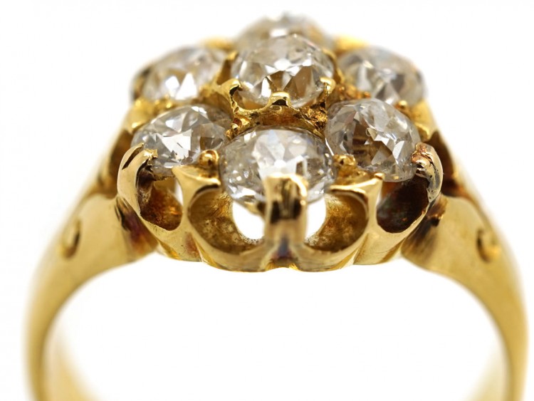 Victorian 18ct Gold Diamond Cluster Ring